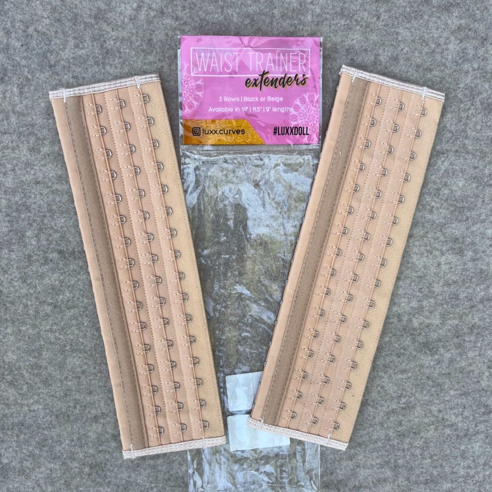 Luxx Curves Waist Trainer Extender Womens 11.5in Nude NEW 3 Row Hook Eye